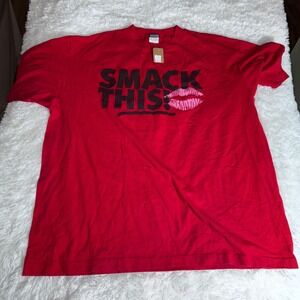 Honors Vintage 90s Smack This Red Graphic Tee Shirt Mens XL Single Stitch Humor